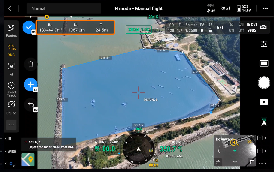 Misurazioni con telemetro su drone